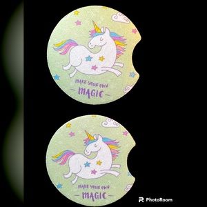 Unicorn Make Your Own Magic Car Cup Holder Coasters Set New